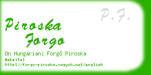 piroska forgo business card